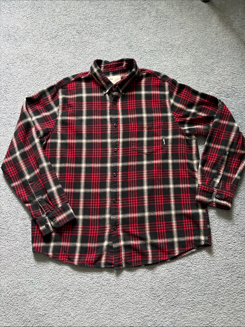 Tilley Red and Black Plaid Button-Up Shirt